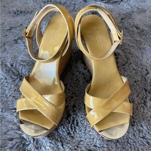 Jimmy Choo yellow/tan Wedges with straps